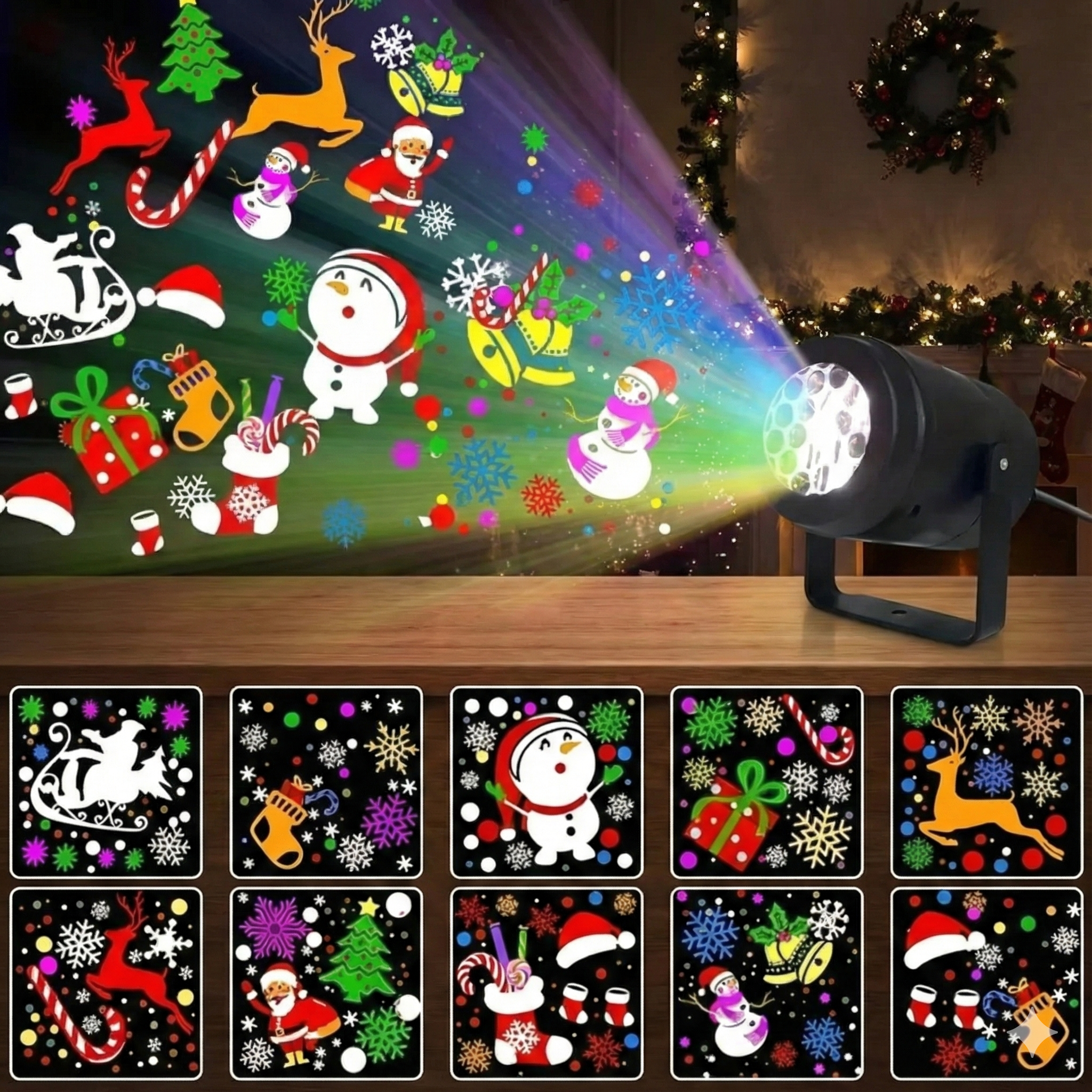 🎄Proyector de Luces LED Navideño – Magia Instantánea en tu Hogar🎄